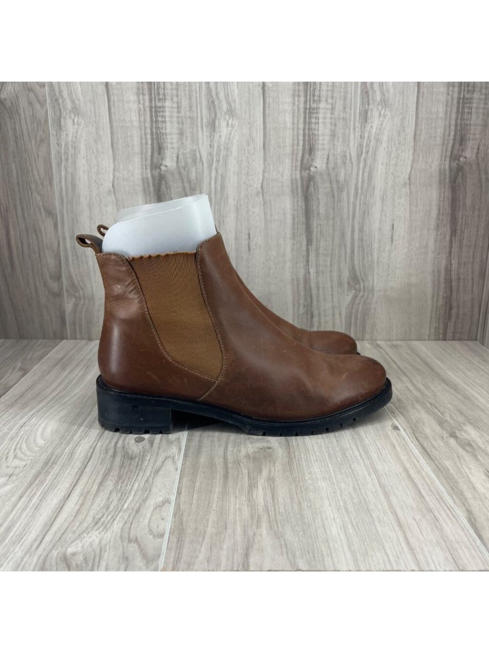 Rare Earth Ankle Boots Womens EU 39 Brown Leather Slip On Chelsea Booties